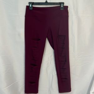 #2096 90 degrees burgundy leggings, business casual size M NWOT